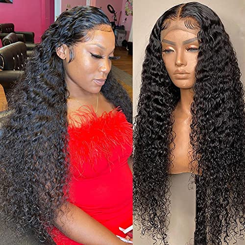 Healthair 30 Inch Lace Front Wig Human Hair 360 Lace Front Wigs Human hair, Deep Wave Lace Front Wigs for Black Women, 360 Lace Wigs Preplucked, Deep Curly Lace Front Wig, Can Make Bun and High Ponytail (30inch)