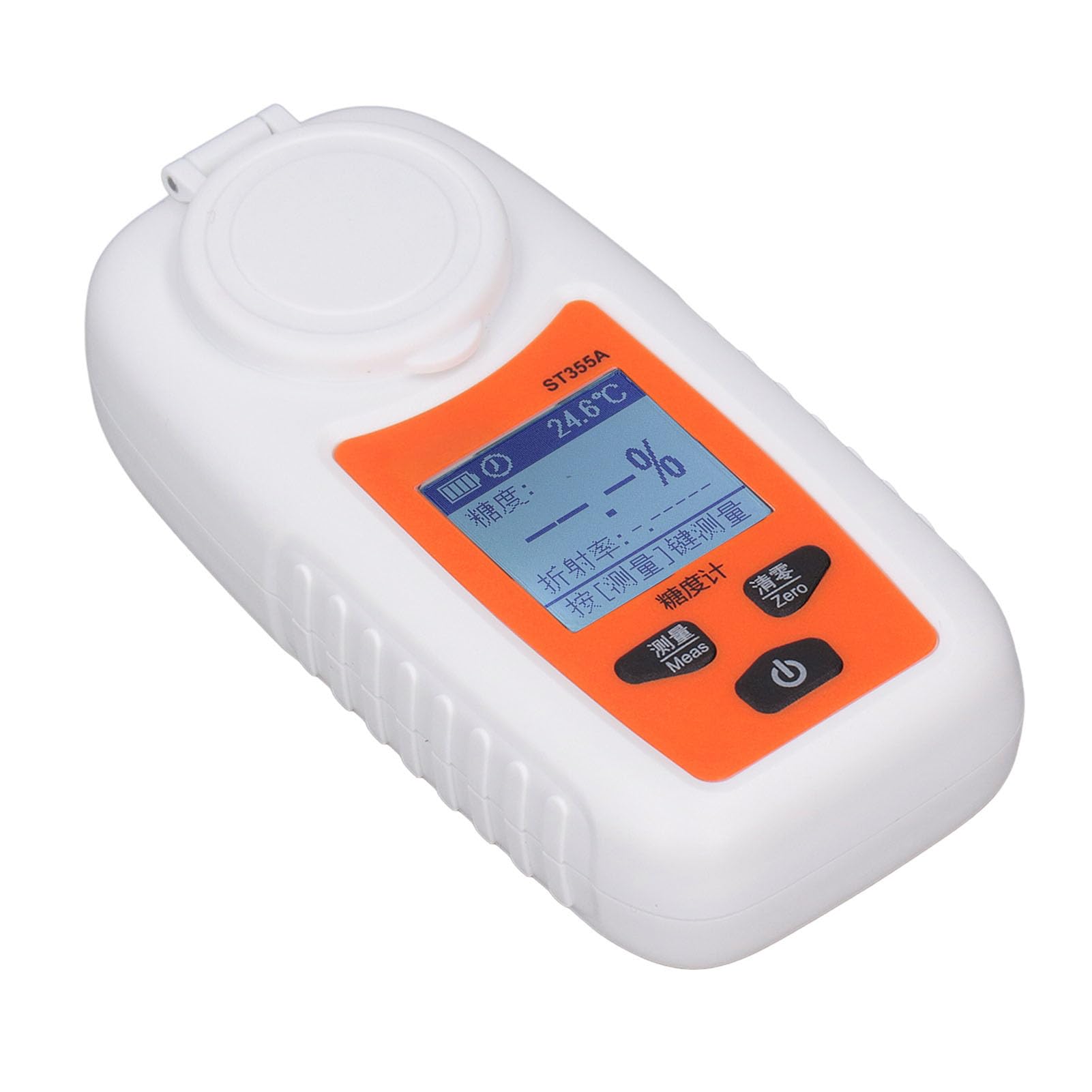 GLOGLOW Refractómetro Digital, Medidor de Azúcar de Plástico de Alta Precisión, Probador Brix de Fácil Operación para Frutas y Bebidas, Mide 10-212 °F