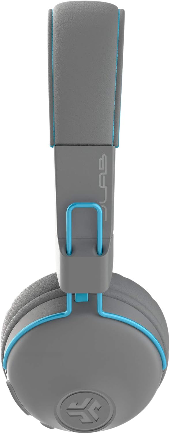 JLab Studio Bluetooth Wireless On-Ear Headphones | 30+ Hour Bluetooth 5 Playtime | EQ3 Sound | Ultra-Plush Faux Leather & Cloud Foam Cushions | Track and Volume Controls | Gray/Blue