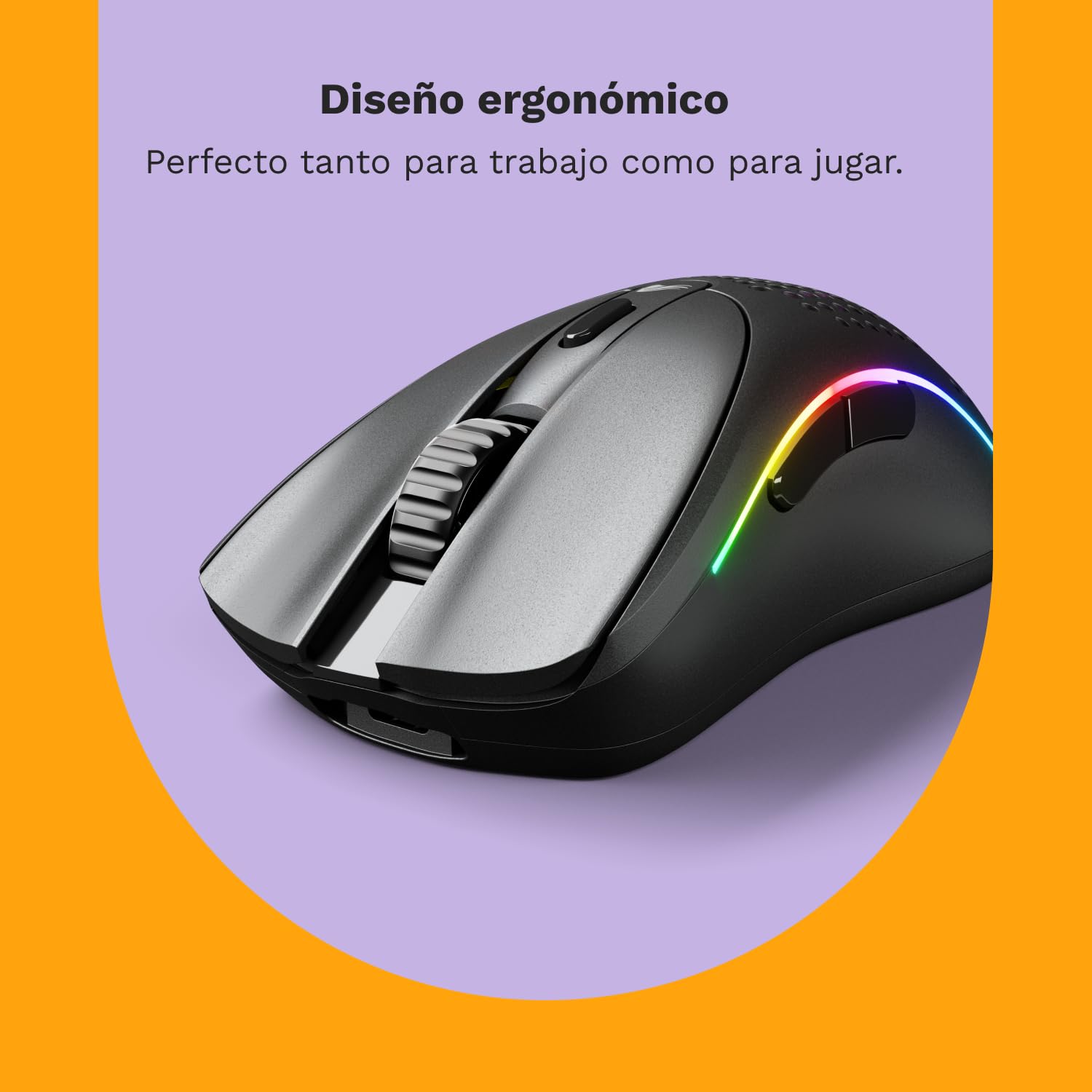 GLORIOUS Model D 2 Wireless Ratón Gaming Ergonómico Ligero (Negro) | Conectividad híbrida 2.4 GHz y Bluetooth, sensor BAMF 2.0 26K, switches 80M clics, tecnología Motion Sync, batería larga