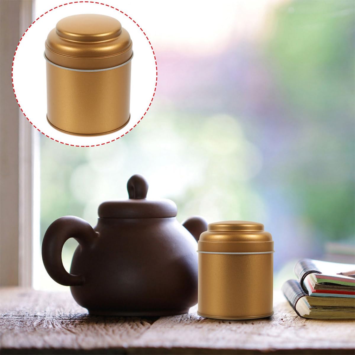 Barattoli da tè in Latta Ermetici Coperchio Doppio Strato Contenitori in Metallo per Foglie di tè Chicchi di caffè e Snack Set da 6 Pezzi per Conservazione Alimenti in Casa e