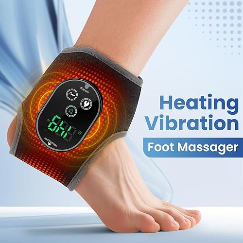 Miniatura 3 de Masajeador de pies y tobillos para aliviar el dolor, almohadilla térmica inalámbrica de tobillo con 6 calefacción, 3 modos de masaje y temporizador