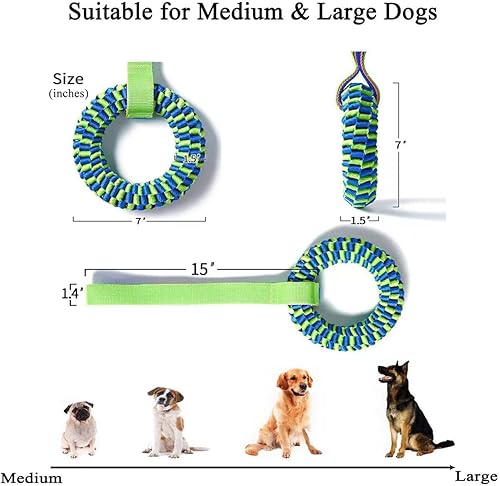 Miniatura 6 de Lervont Juguetes para perros para masticadores agresivos, juguete de tira y afloja para perros, juguete de limpieza de dientes de perro, juguetes de