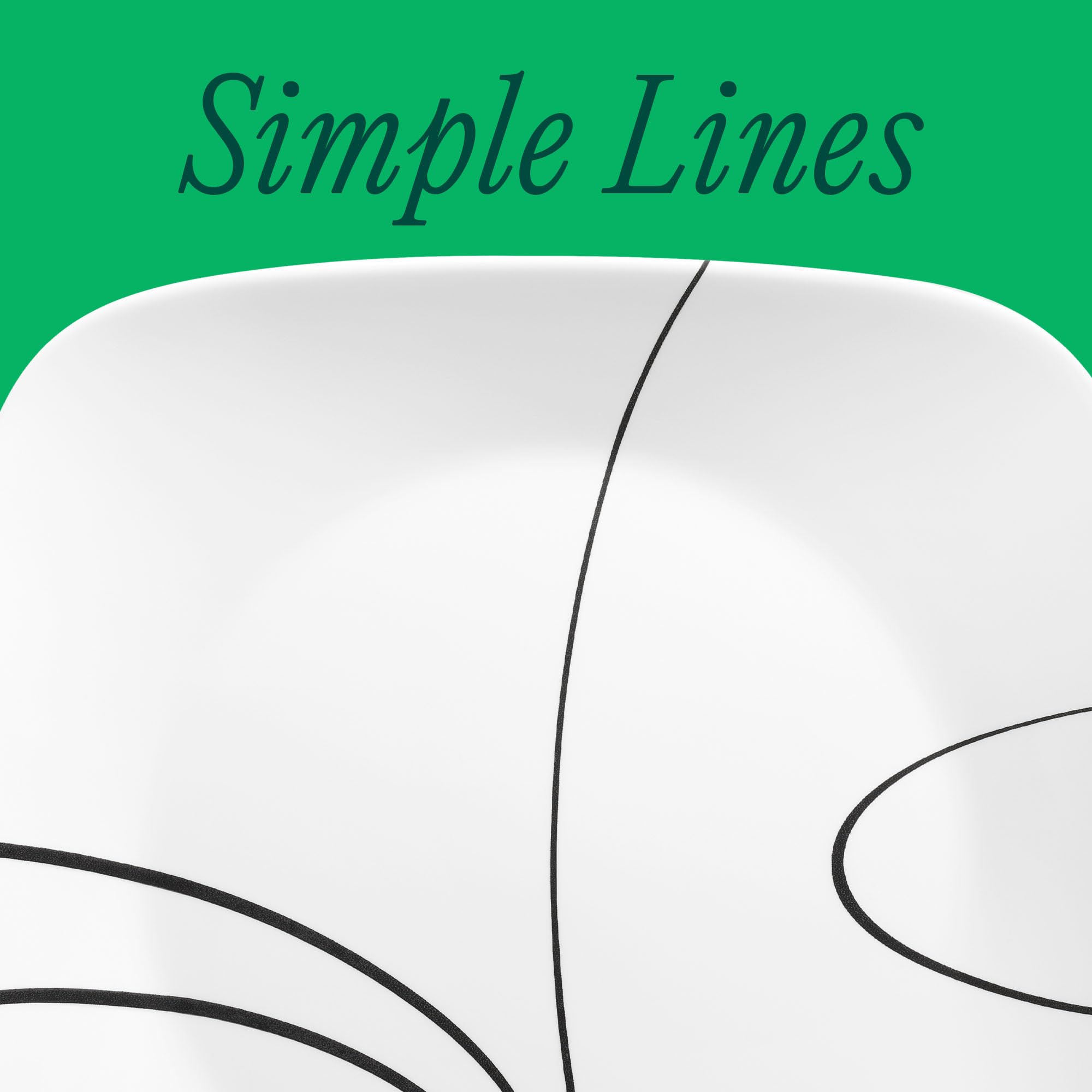 Corelle Vajilla, 6 platos, diseño de líneas