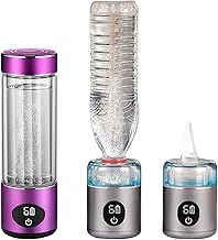 Portable Hydrogen-Rich Water Bottle Generator 3-in-1 Hydrogen Water Ionizer Machine SPE Electrolysis Technology 3 Minutes Hydrogen Concentration 1200-1600PPB 1400Mah Large Battery Capacity (Color : P