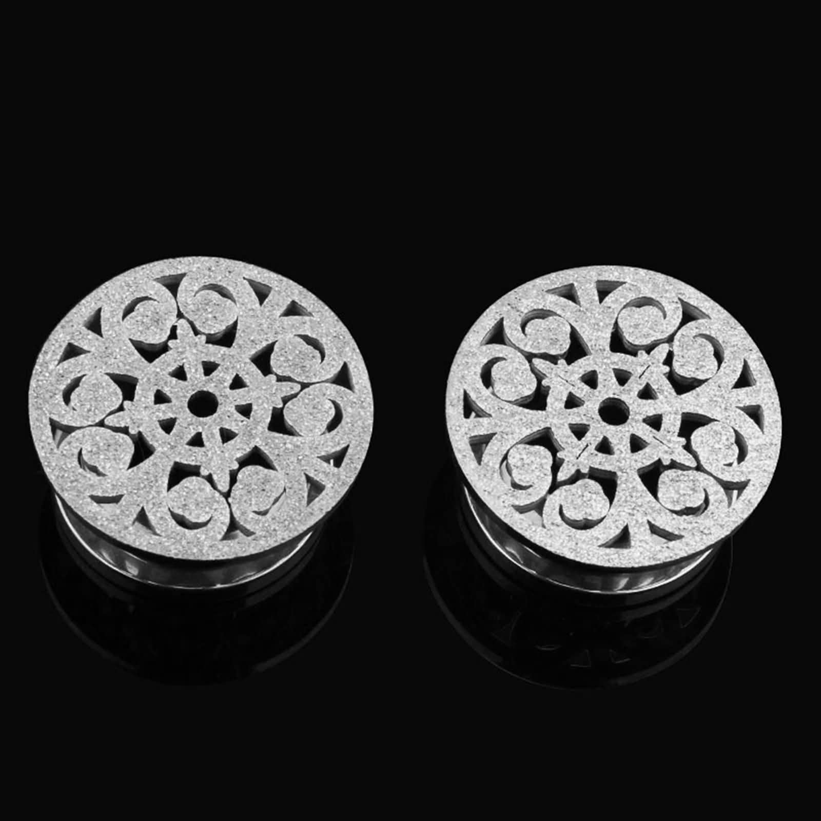 Daesar Ohr Tunnel Piercing Edelstahl, Plugs 6-16MM Blume mit Schraubverschluss Tunnel Ohrringe Ohr Expander Set