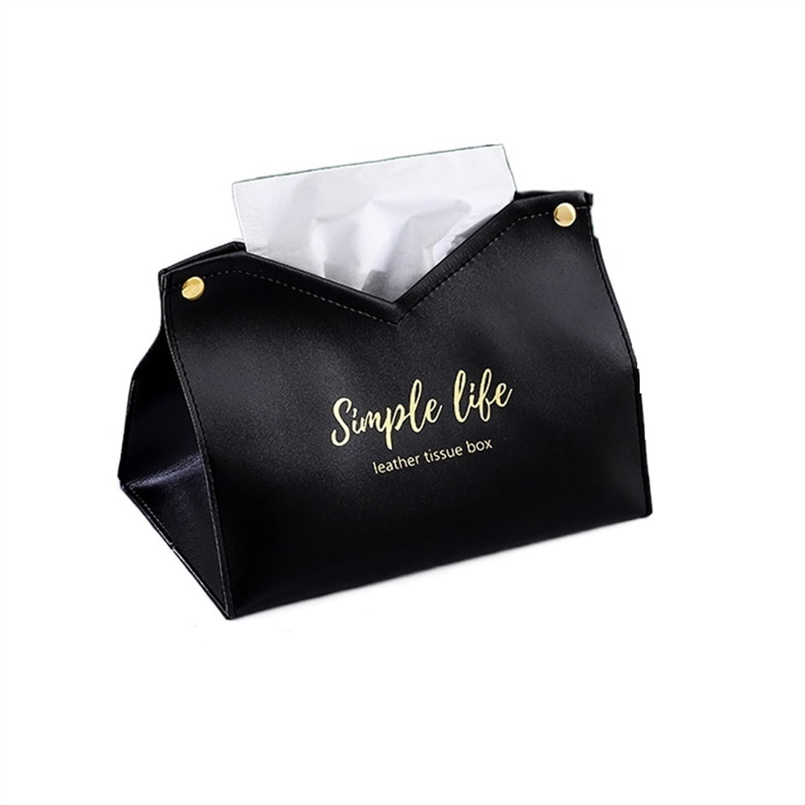 Tissue Holder Tissue Box Desktop Dispenser Napkin Holder Toilet Paper Container Bedroom Storage Facial Box Decor(Black)