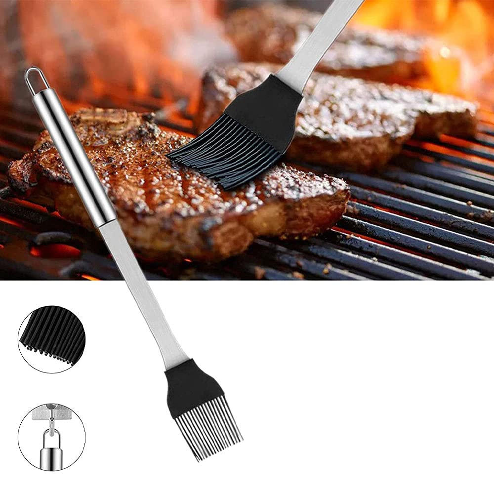 Set di accessori per barbecue, multifunzionali, in acciaio inox, per barbecue, per picnic, campeggio, fumo, grigliate, 5 pezzi