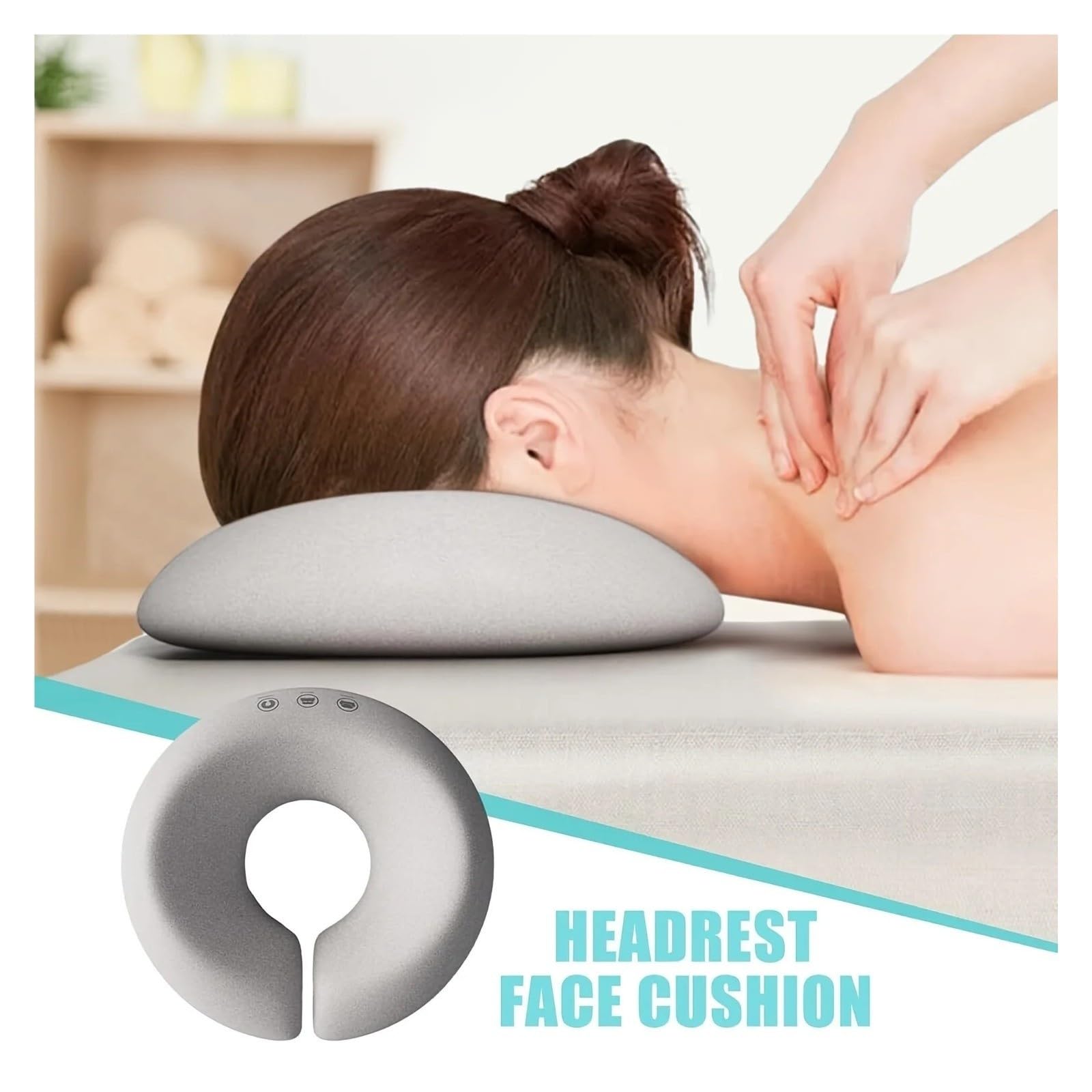Gray Contour Face Pillow For Neck Rest Home Use