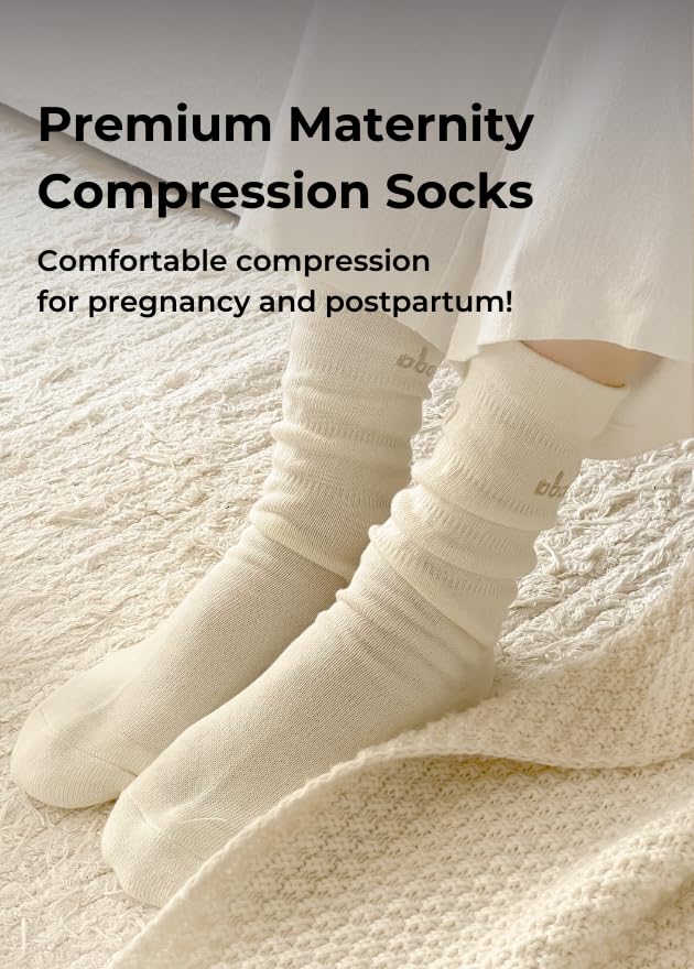 Postpartum Socks for Women, Premium 100% Cotton, Non-Restrictive Design, Improves Circulation & Reduces Swelling, Comfortable Sleep Socks3