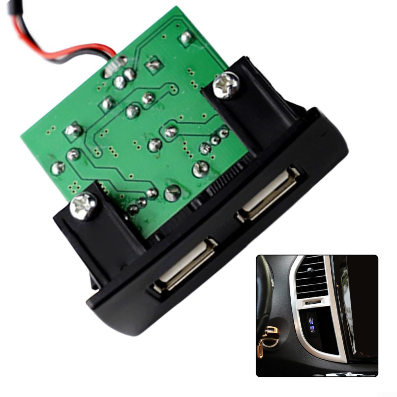 Puerto de carga USB interfaz de cargador de coche compatible con Mercedes Benz Vito 2016-2020, adaptador de carga rápida de 2.4 A para reemplazo de consola central, negro
