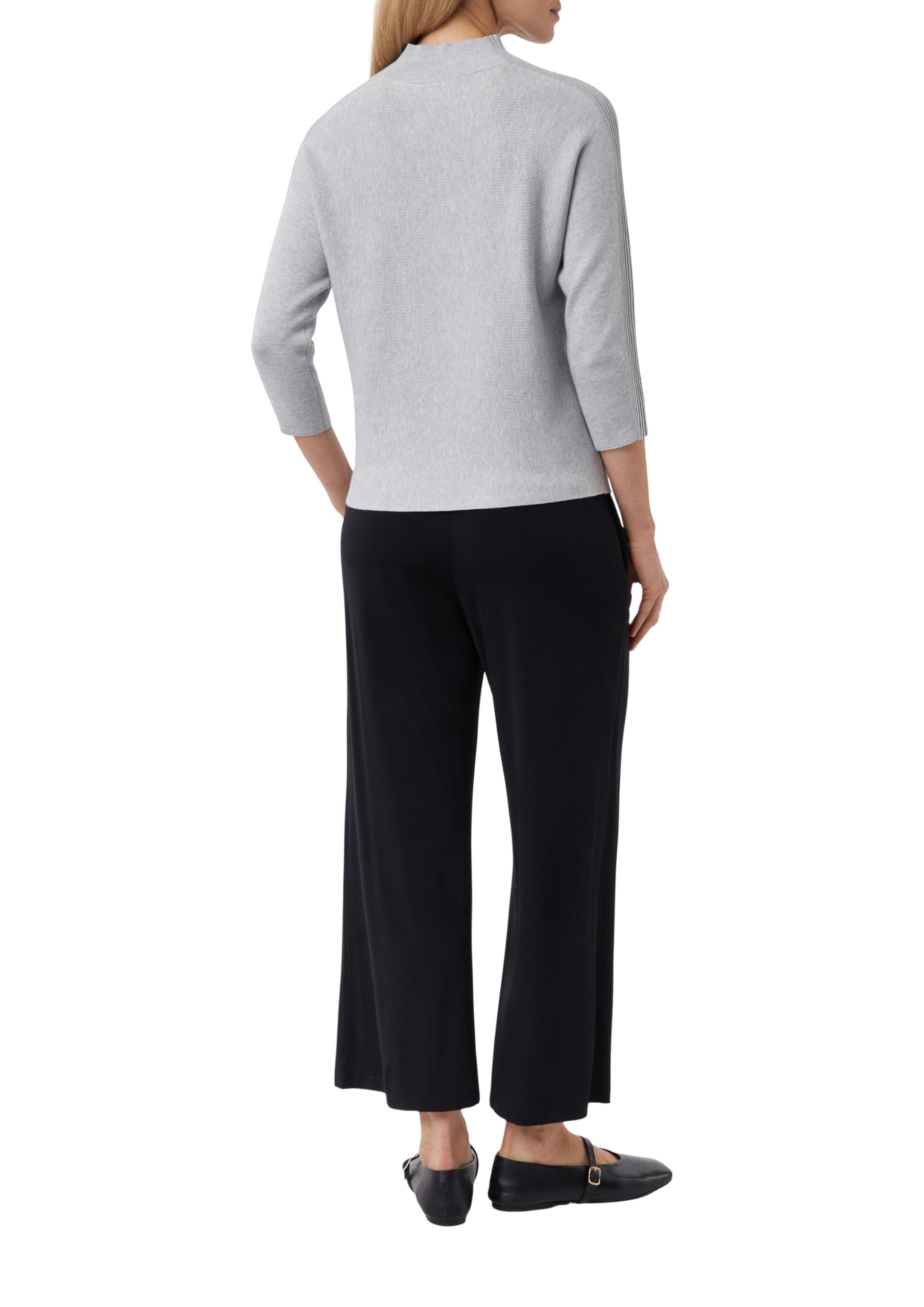 Comma Strickpullover aus Viskosemix mit Stehkragen