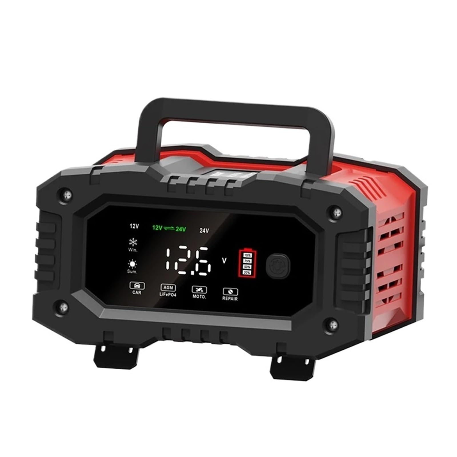 Ładowarka Samochodowa 20A/10A 12V/24V W Pełni Automatyczna Inteligentna 300W/150W Naprawa Impulsowa Do Ładowania AGM GEL MOKRY Kwas Ołowiowy WyśWietlacz Cyfrowy(12V 20A and 24V 10A)