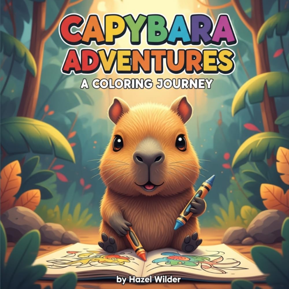 Capybara Adventures: A Coloring Journey: Cute Capybara Coloring Book for Kids, Teens, and Animal Lovers