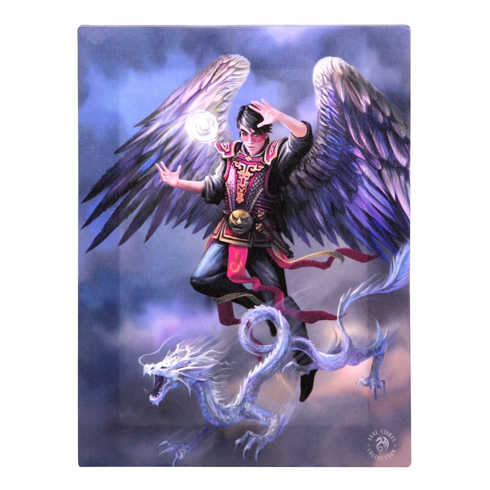 19x25cm Air Element Wizard Canvas Plaque by Anne Stokes Collection Brand New