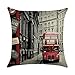 Hengjiang retro City Car Series nero e bianco Londra New York doppio cuscino morbido letto federa copertura del cuscino decorativo Street Scenery 03