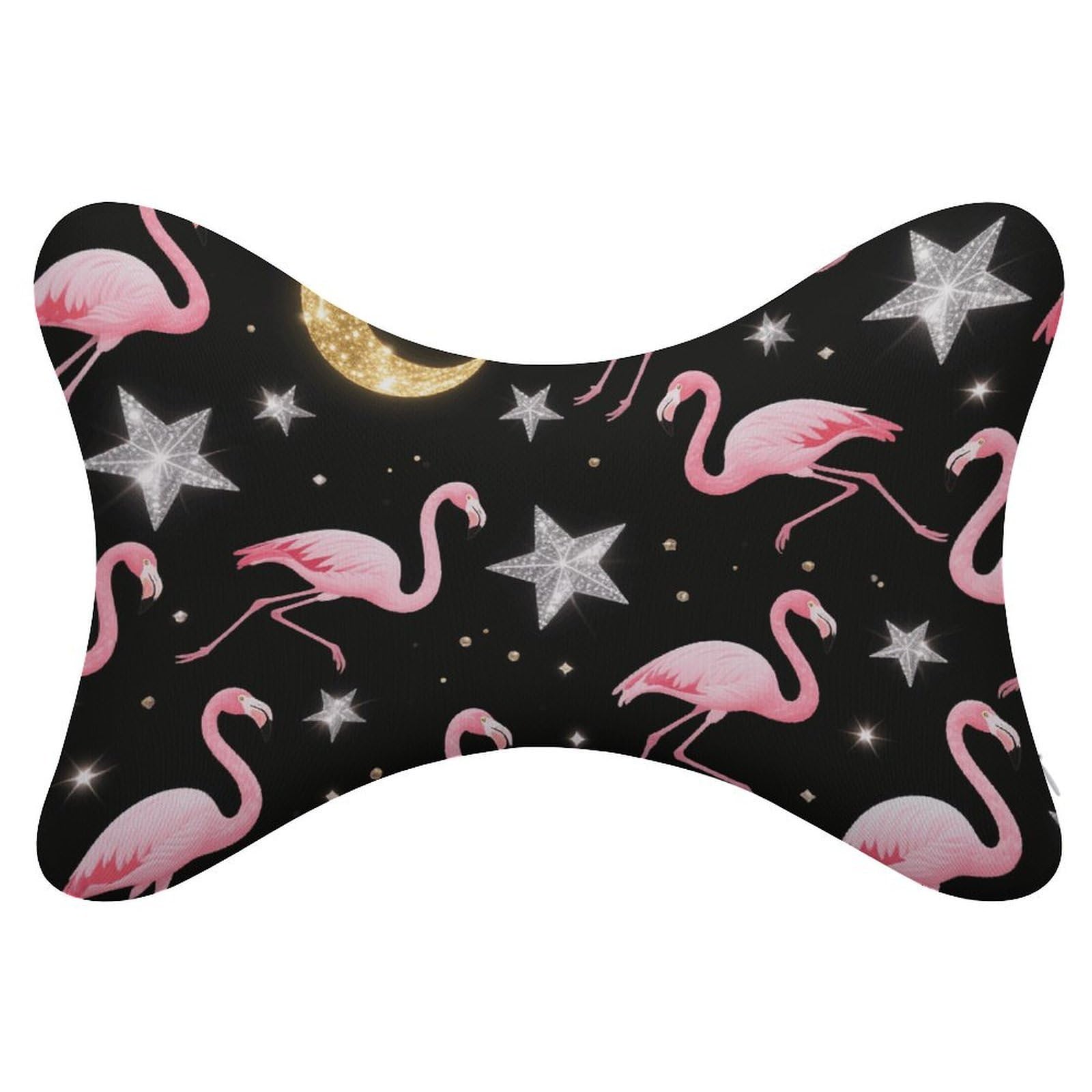 VstaDank Flamingos Car Pillow Soft Car Neck Pillow Breathable Dog Bone Shaped Travel Neck Pillows Washable Removable All-Season Universal Cars Head Rest Pillows