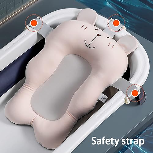 Miniatura 2 de Katutude Cojín de baño para bebé, plegable, flotante, tapete de apoyo para bañera de bebé, antideslizante, almohada de baño ajustable para recién