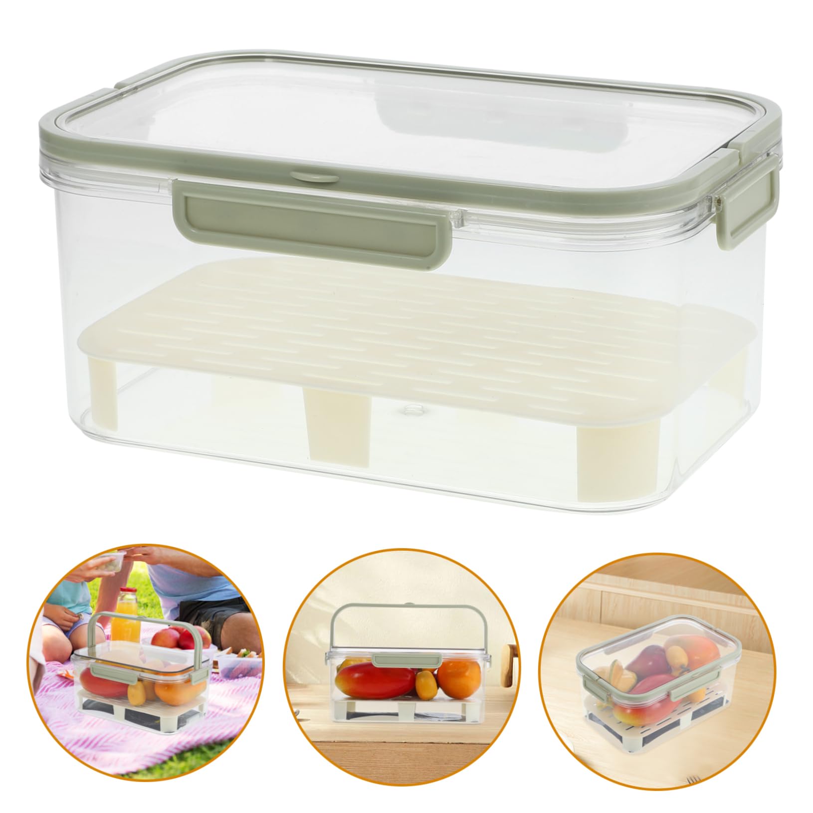 Alipis 2 Pezzi Più Croccante Deposito Alimentare Contenitori Di Cibo Vano Lunchbox Con Compartimento Contenitori Di Conservazione Degli Alimenti Congelatore Frigoriferi Contenitore Pp