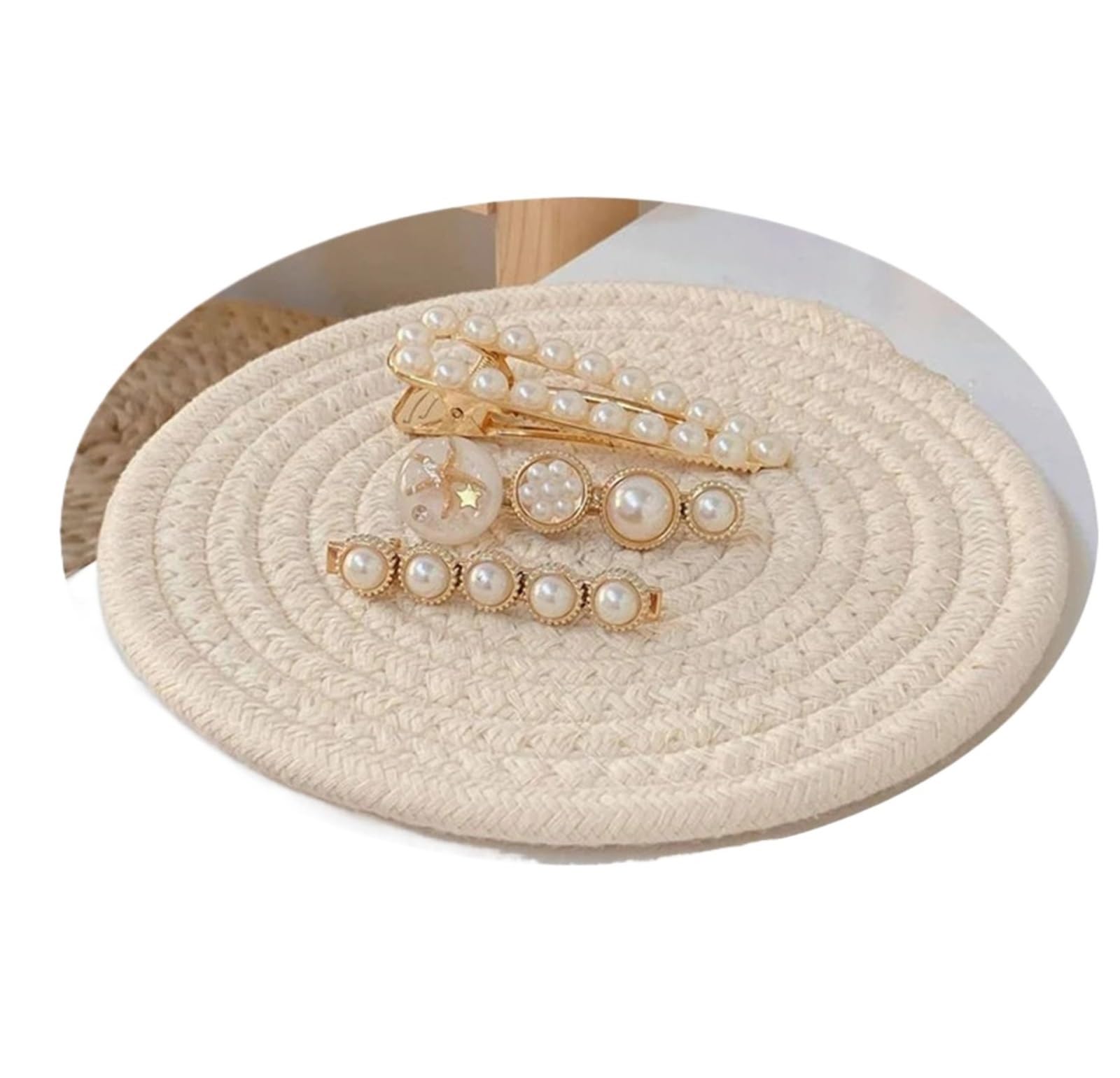 Woven Placemats Round Woven Cotton Dining Table Mat Thermal Insulation Household Anti Scalding Tea Cup Circular Dish