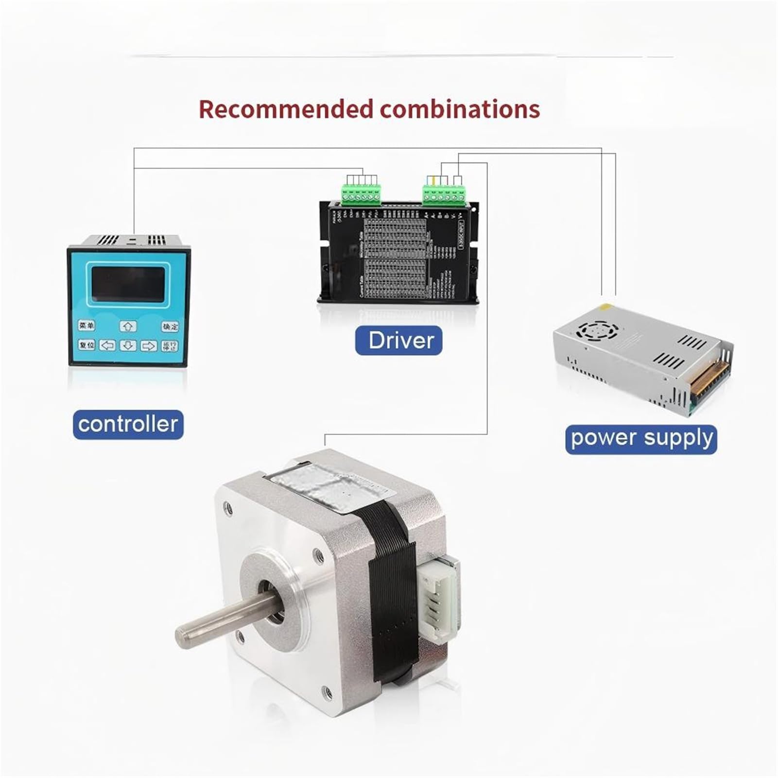 Moteur pas à NEMA17, 1,3 a, biphasé, quatre fils, accessoires d'impression 3D, 2 pièces moteur