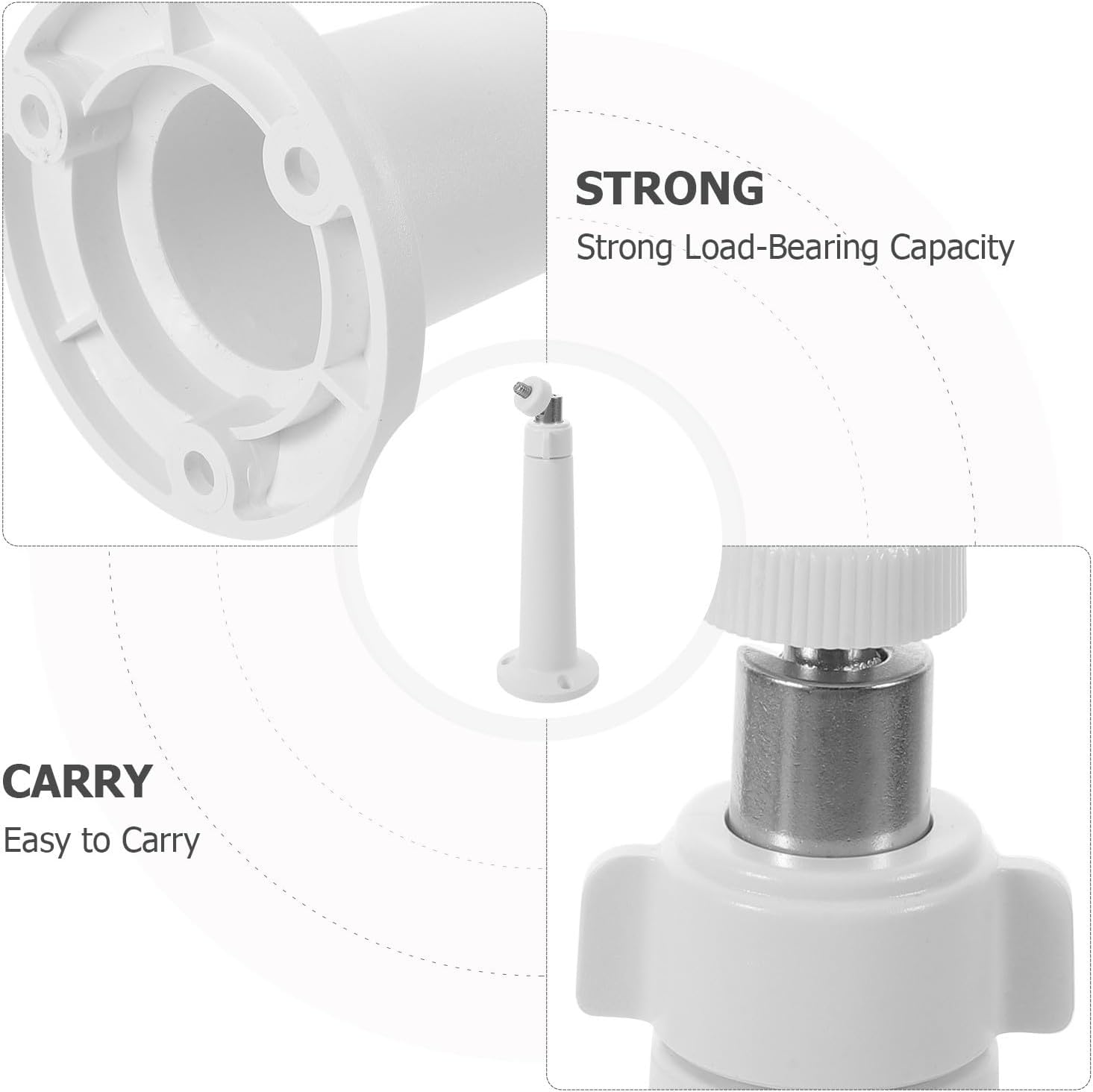 Hemoton 3pcs Heavy Duty Adjustable Camera Mount Bracket for Wall and Ceiling, 360° Rotatable White Plastic and Alloy Construction with Excellent Loadbearing Capacity for Home Monitoring image 3