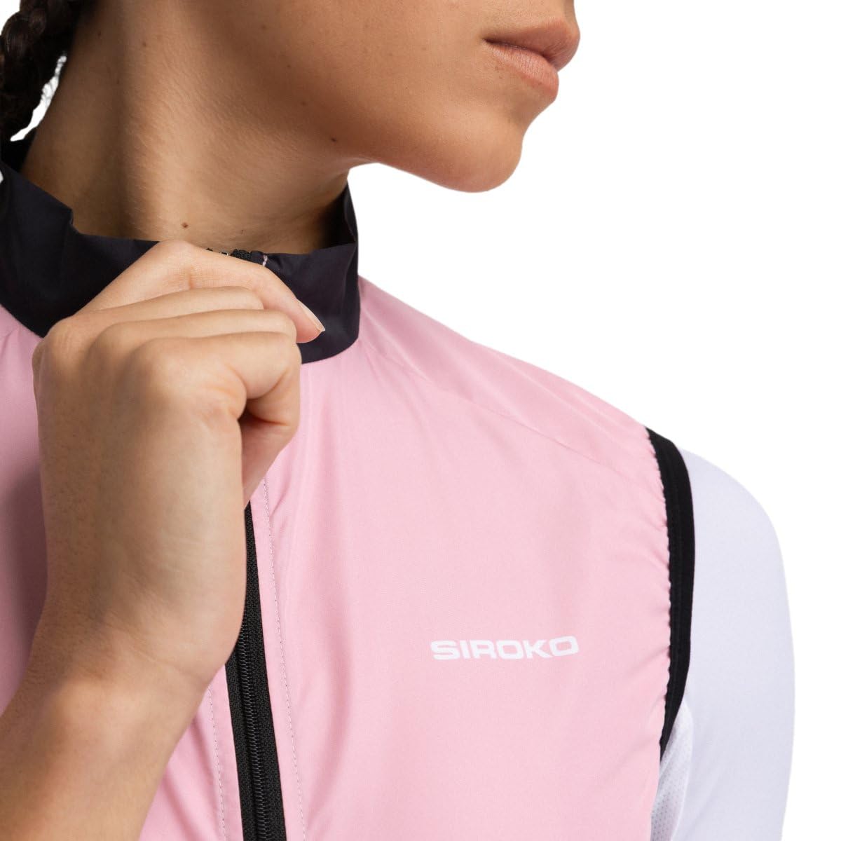 SIROKO - Chaleco Cortavientos de Ciclismo para Mujer V1-W Berthel - XL - Rosa