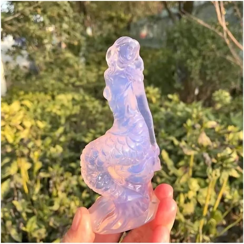 Crystal Stone Home Decor 1pcs Opalite Sea-Maid Carving Crystal Crafts Fashion Home Decoration