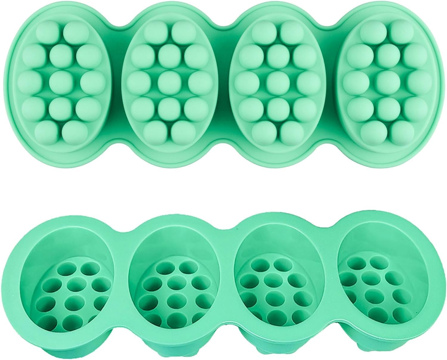 2 Pcs Oval Massage bar Soap Mold 4 Cavity for DIY Homemade Craft, Cake, Chocolate, Cupcake,soap-image-3