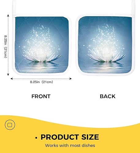 Miniatura 3 de Pot Holders for Kitchen Magic Flower Pattern with Water Heat Resistant Pot Holders Sets Oven Hot Pads Abstract Lotus Hot Pads for Kitchen Non-Slip