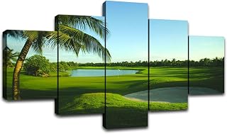 TPC Sawgrass Wall Art Florida Golf Course Wall Decor Sports Golf Club Paintings Poster Golfing Canvas Print Artwork Pictures Framed Holiday Gift Home Living Room Bedroom Decoration(60''Wx32''H)