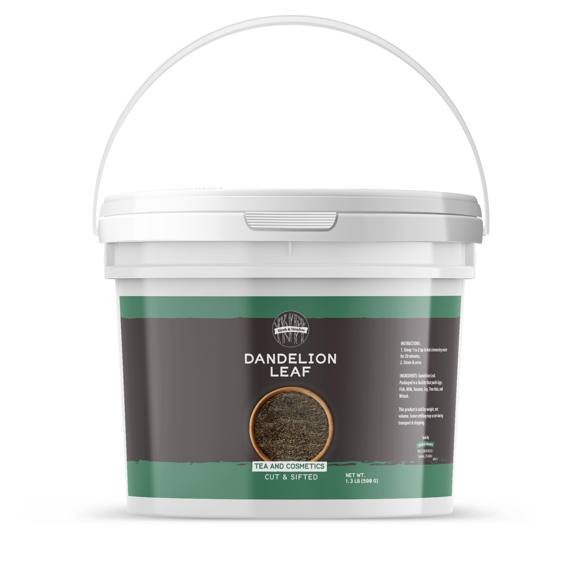 1 Gallon of Dandelion Leaves, Cut & Sifted, Non-Caffeinated Tea