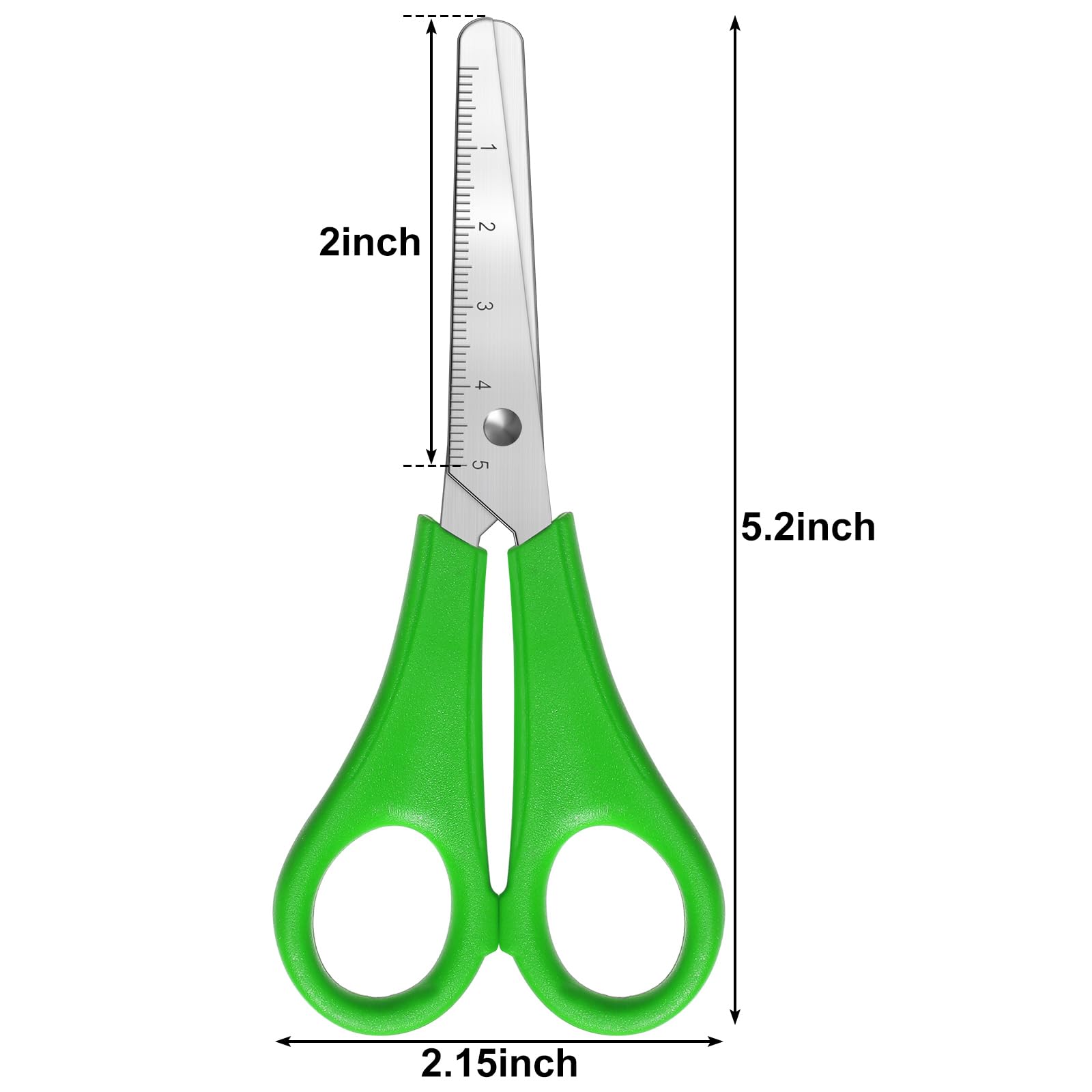 Honoson Schere mit stumpfer Spitze, Sicherheits-Edelstahl-Papier mit komfortablen Griffen, für den Betrieb, Schule, Klasse, Bürobedarf (Blau, Rot, Grün, Schwarz, Violett, 100 Stück)
