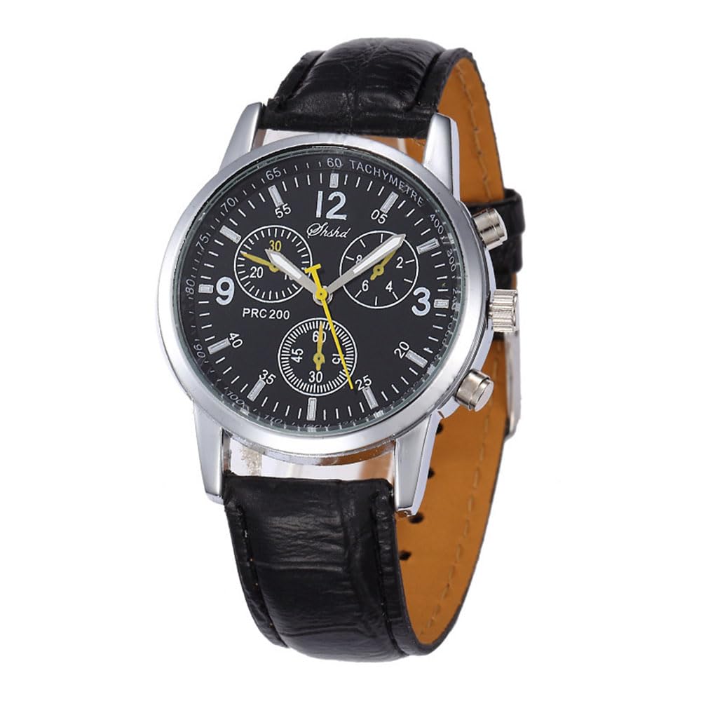 Dacdyi Men and Women Wholesale Watches Stylish Casual Leather Quartz Watch Round Dial Wristwatches for Men (White)