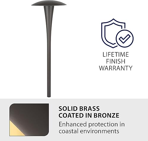 Miniatura 3 de Iluminación de paisaje WAC, luz LED redonda de 12 V para camino y área de 3000 K en latón macizo recubierto con bronce