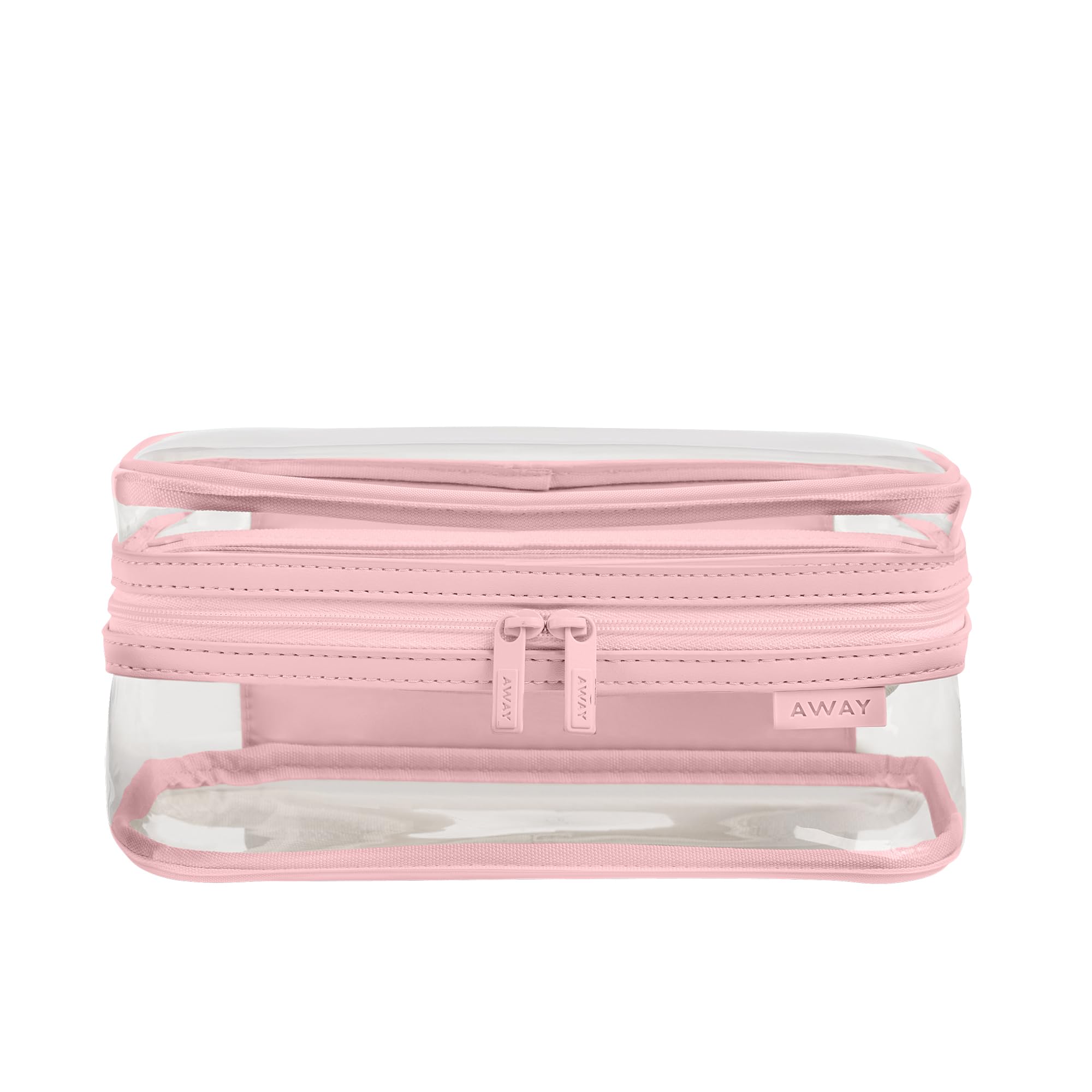 Away Clear Small Toiletry Bag - Compact Transparent Travel Organizer for Toiletries & Beauty Essentials, Blush Pink