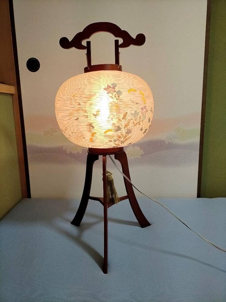 Amazon.co.jp: 盆提灯 岐阜提灯 本場岐阜 銘木大内行灯 置き提灯