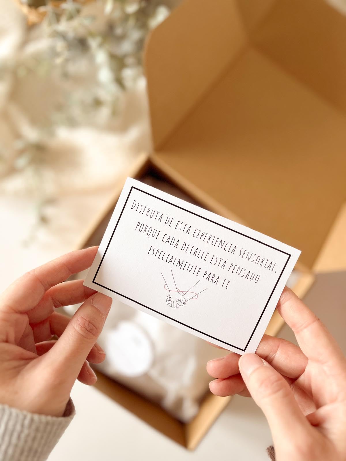 Caja Regalo de los 5 Sentidos con Saquitos de Algodón, Detalles Románticos Personalizados, Set de Regalo para Parejas