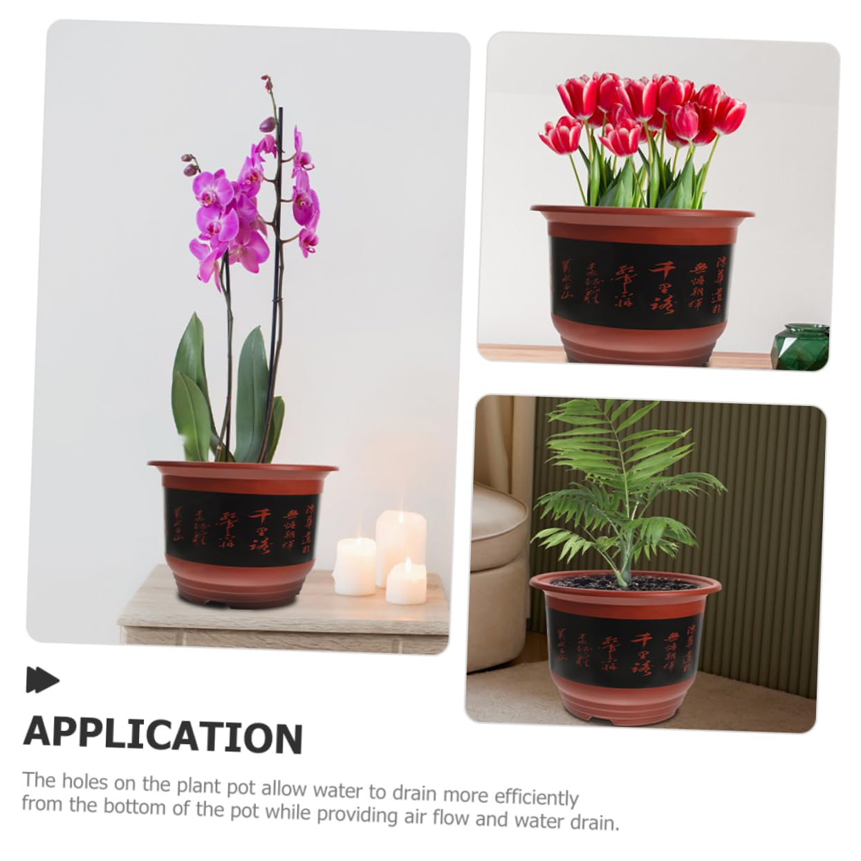 2pièces Pot De Fleurs pour Orchidées Plastique avec Très Drainage Jardinière pour Plantes Intérieur pour Orchidées Et Fleurs De Maison