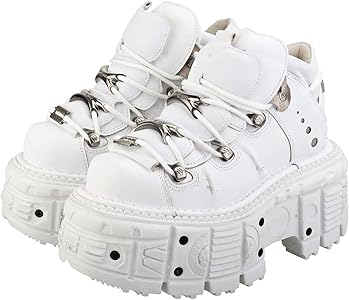 Amazon.com | New Rock M-TANK106-C1 Unisex White 100% Leather Goth