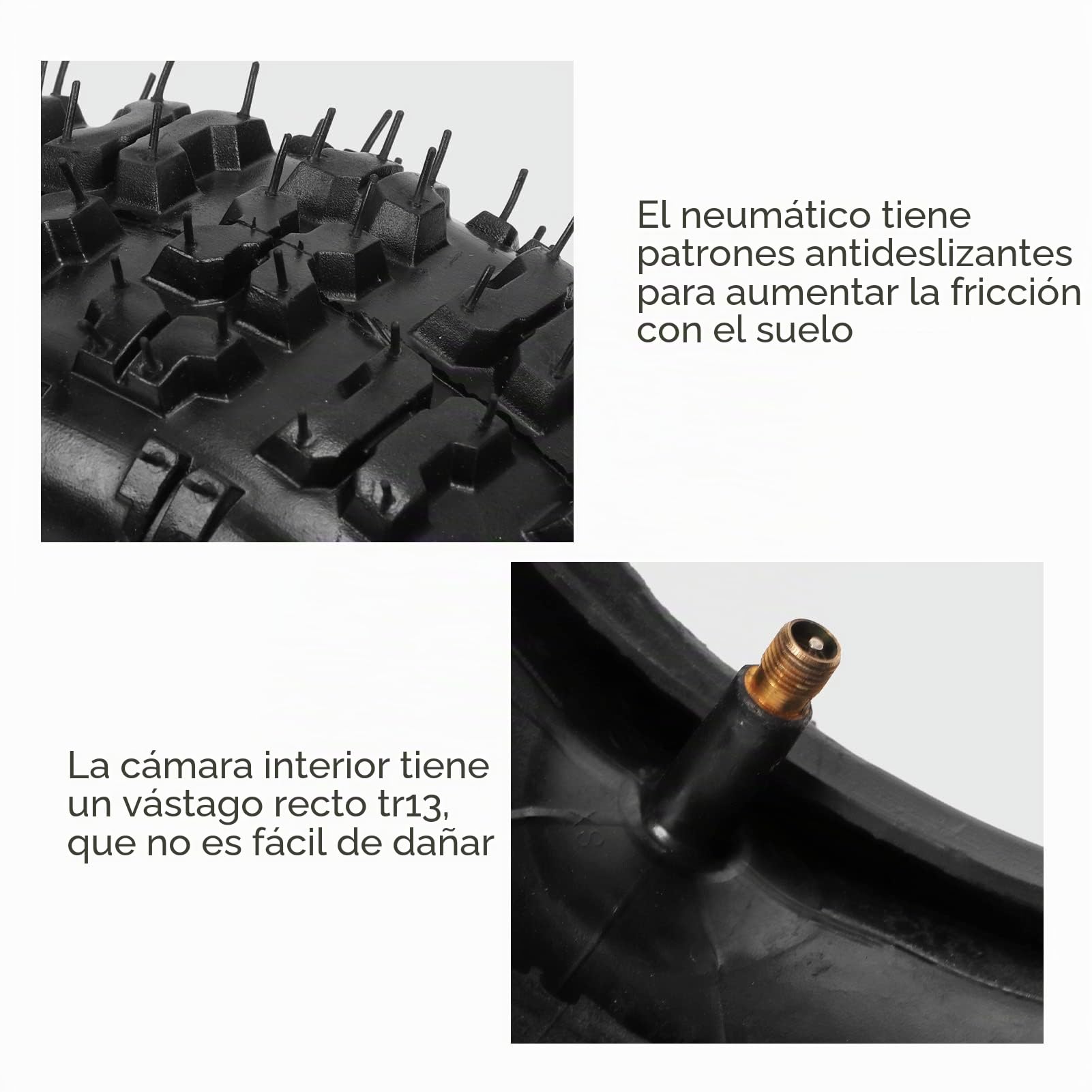 BuyWeek Juego de Tubos Interiores de Neumáticos, Caucho y Metal 13x5.00‑6 Neumático 3.5/4.0‑6 Tubo Interior para Motocicleta ATV UTV Cortacésped