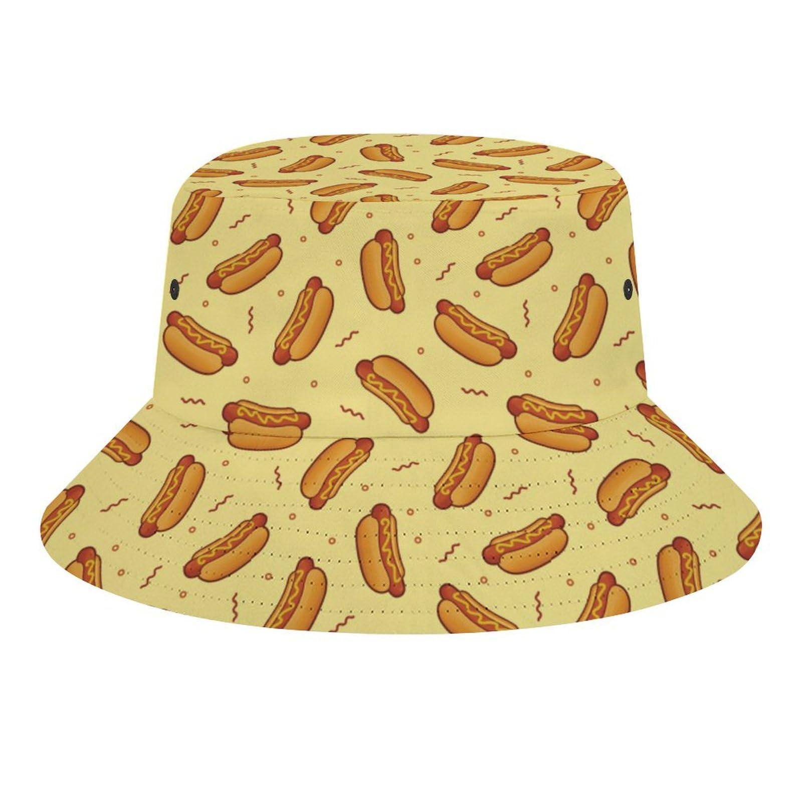Fabretto Hot Dog Funny Bucket Hat for Women Men Packable Fisherman Hat Sun Cap Travel Outdoor Beach Caps