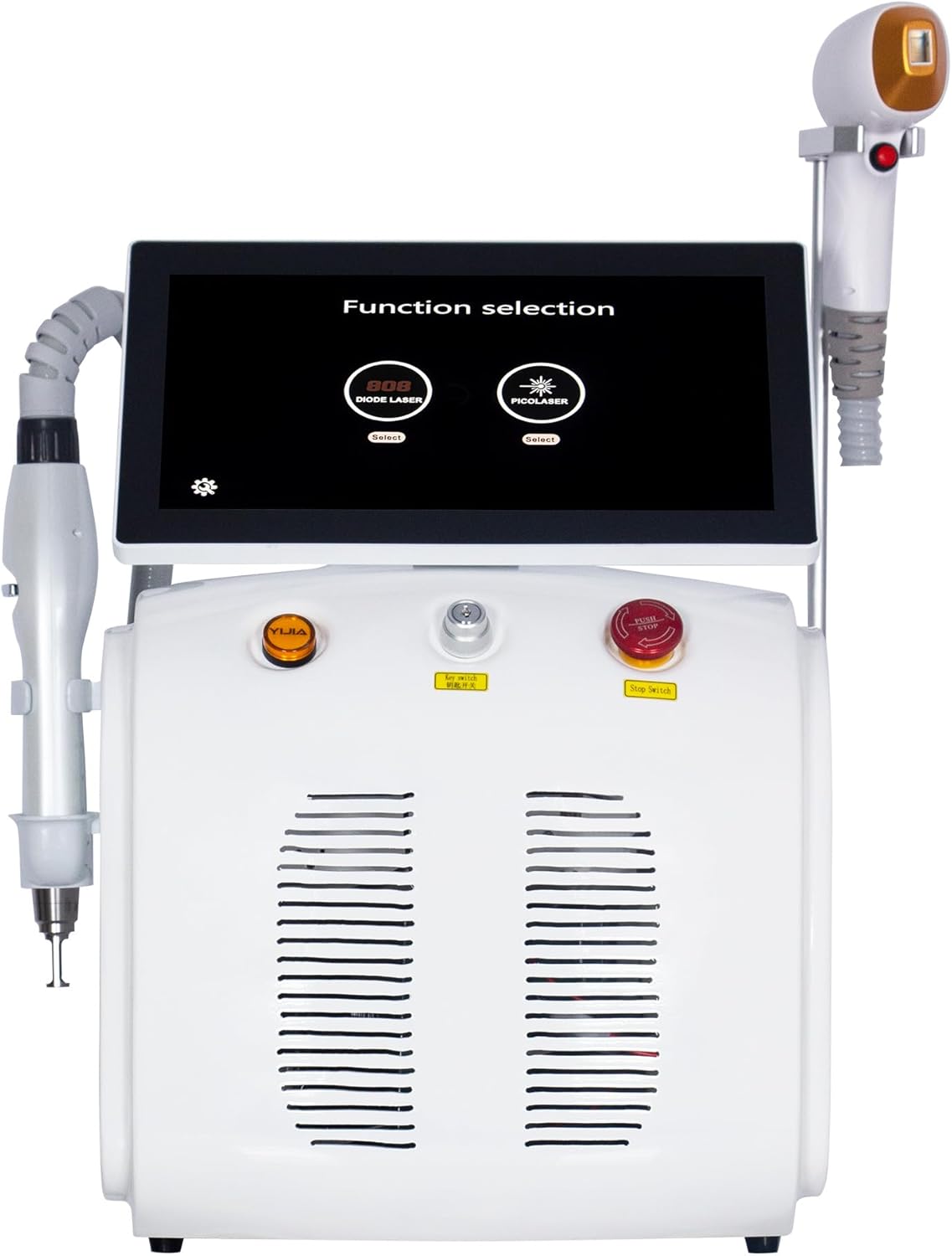 2-in-1 808nm Laser Hair Removal En Gesegmenteerde Gezicht Radiofrequentie Esthetica Apparaat Met 1064 808 755 Golflengte Selectie