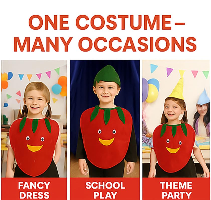Image of FancyDressWale Fruit & Vegetable Fancy Dress Costume for Kids | Free Size 2-10 Years | School Fancy Dress, Stage Shows, Theme Parties