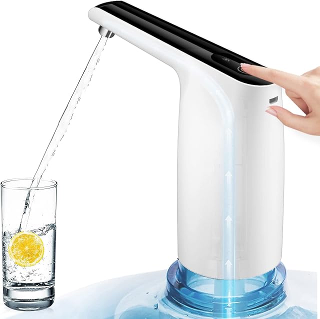 Automatic rechargable Portable electric water bottle pump for 5 Gallon, water dispenser for 3-5 Gallon Water Bottle , quantitative pumping, portable water dispenser for Home Office Camping Outdoors
