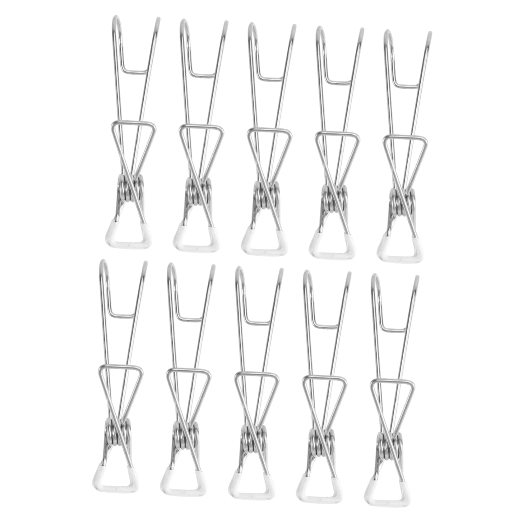 Mollette da bucato in acciaio inox, 10 pezzi, mollette in filo metallico, antivento, resistenti, mollette in metallo
