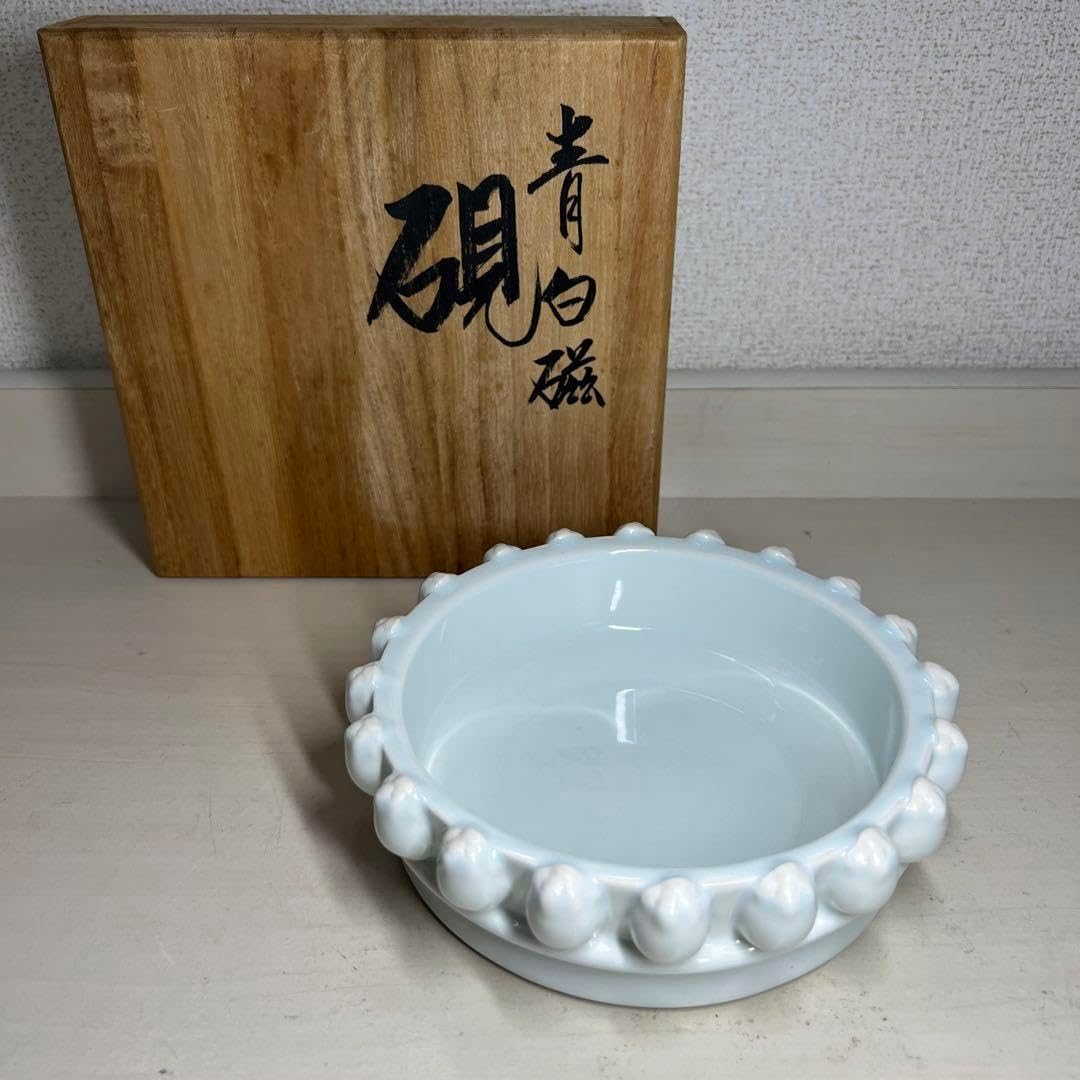 青白磁 円硯 菅原道真公使用 国宝硯写 （国宝である菅原道真公の