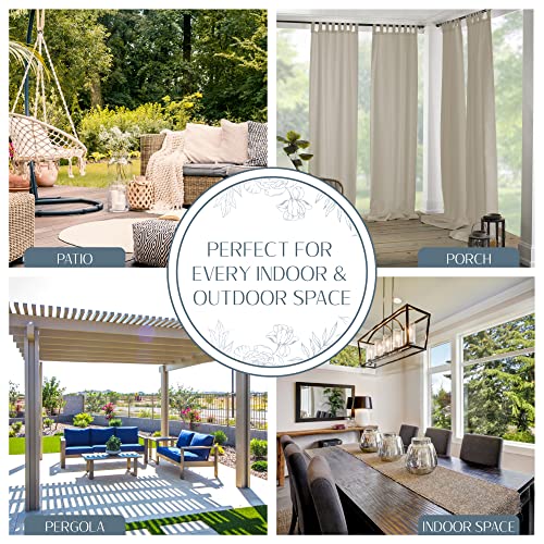 Elrene Home Fashions Matine Solid Tab-Top Indoor/Outdoor Curtain Panel, 52 inches X 84 inches, Taupe, W 52" x L 84" (1 Panels) - Image 3