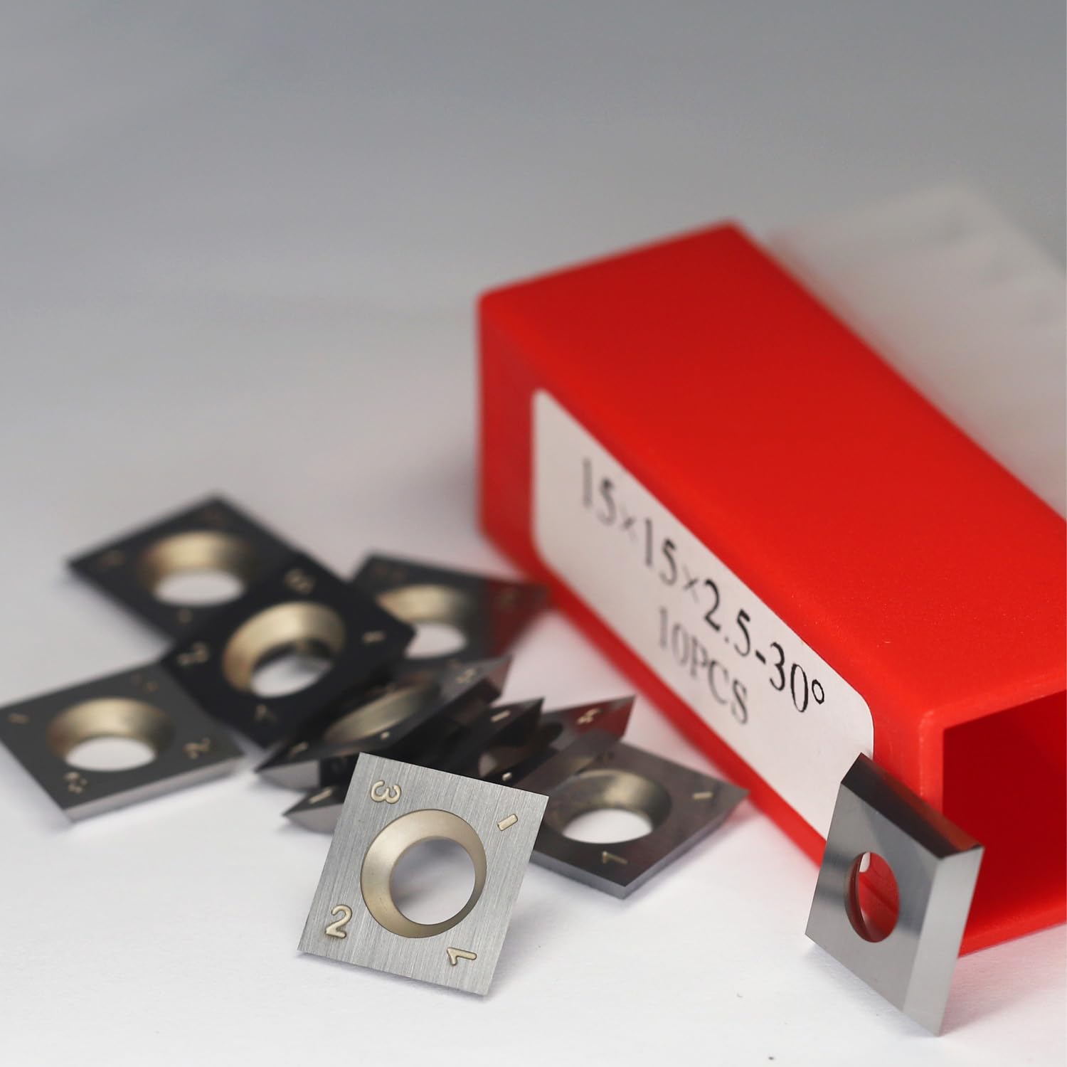 15mm kwadratowe płytki węglikowe frezy wymienne frezy płytki indeksowane 15 x 15 x 2,5mm do narzędzi tokarskich do drewna spiralna głowica strugarska helikalna do obróbki drewna 10szt.