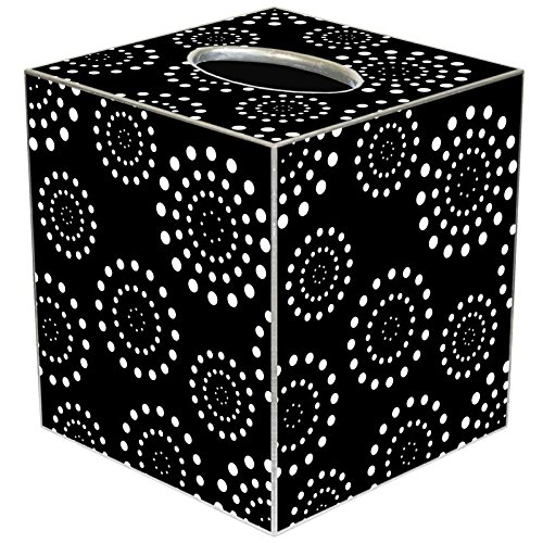 Black Fireworks Paper Mache Tissue Box Cover